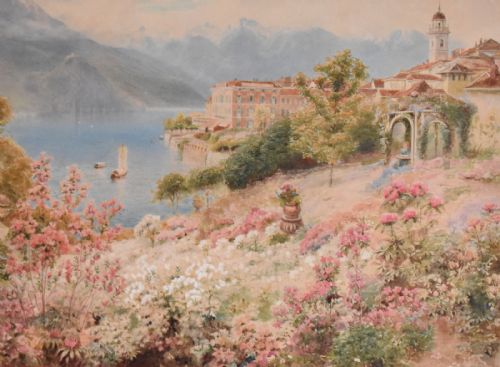 WATERCOLOUR OF LAKE COMO ITALY BY EBENEZER WAKE COOK - ADDITIONAL PHOTO 3