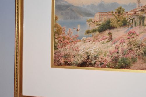 WATERCOLOUR OF LAKE COMO ITALY BY EBENEZER WAKE COOK - ADDITIONAL PHOTO 4
