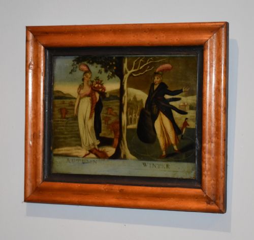 georgian reverse painted print on glass - CATEGORY: ANTIQUE MISCELLANEOUS - DATED GEORGIAN