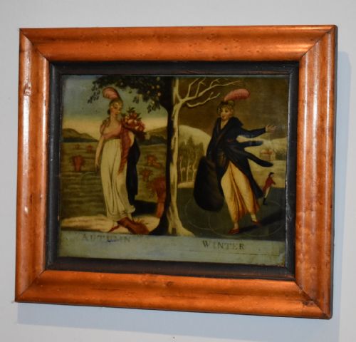 GEORGIAN REVERSE PAINTED PRINT ON GLASS - ADDITIONAL PHOTO 1