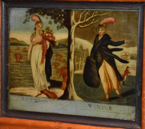 GEORGIAN REVERSE PAINTED PRINT ON GLASS - ADDITIONAL PHOTO 2
