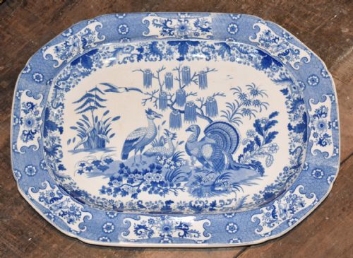 REGENCY BLUE AND WHITE PLATTER WITH TURKEY - ADDITIONAL PHOTO 1