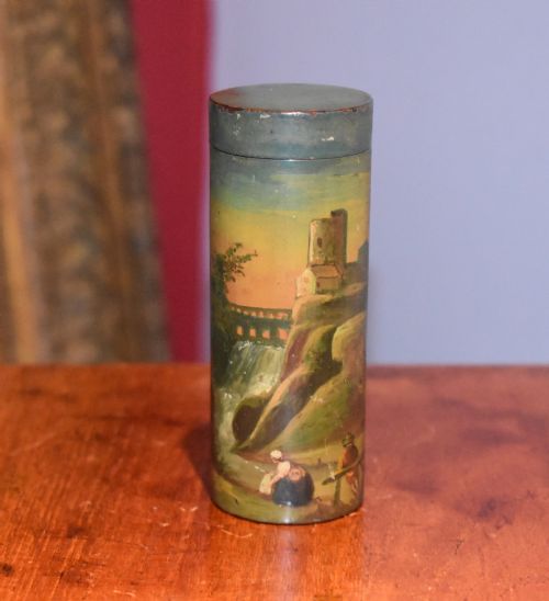 exquisite painted rosewood needle case - CATEGORY: ANTIQUE BOXES - DATED 1860