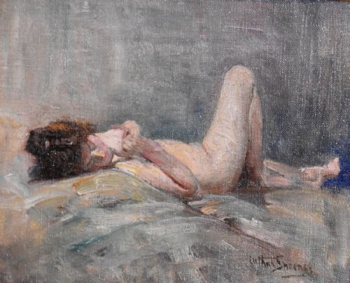 OIL PAINTING OF A NUDE BY ARTHUR SPOONER RBA - ADDITIONAL PHOTO 3