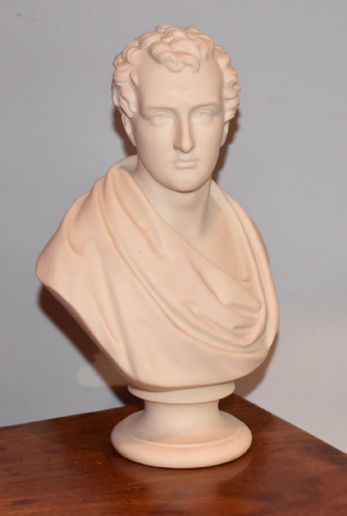 copeland parian bust of lord byron - CATEGORY: ANTIQUE CERAMICS - DATED 1870