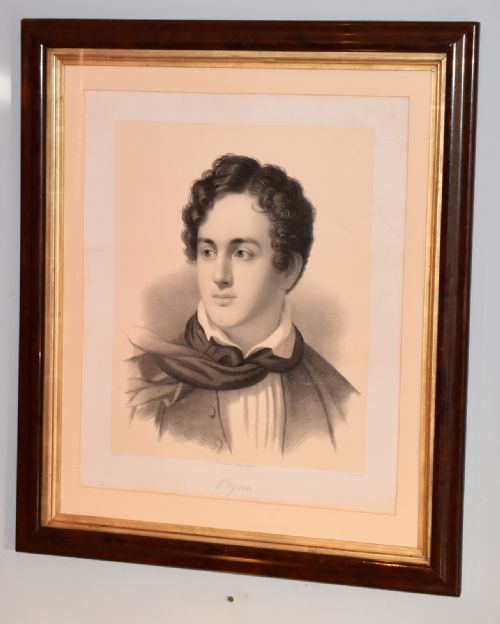 large portrait print of lord byron - CATEGORY: ANTIQUE ART - DATED REGENCY