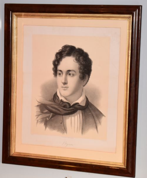 LARGE PORTRAIT PRINT OF LORD BYRON - ADDITIONAL PHOTO 1