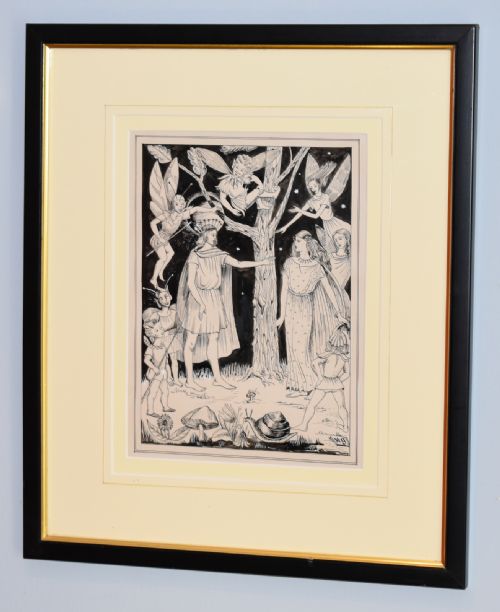 illustration for a midsummer night's dream - CATEGORY: ANTIQUE ART - DATED 1950
