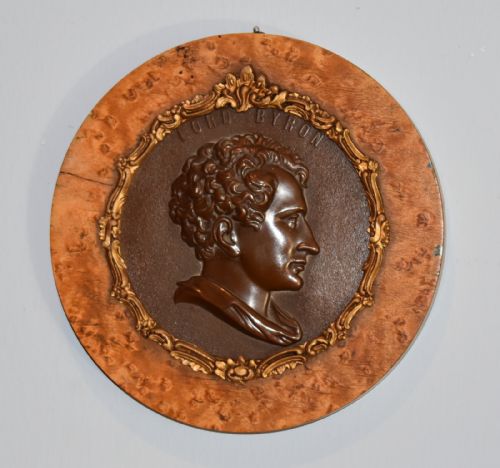 bronze plaque of lord byron - CATEGORY: ANTIQUE METAL - DATED 1900