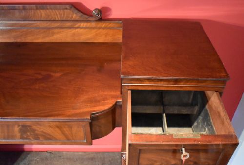 FINE SMALL REGENCY MAHOGANY PEDESTAL SIDEBOARD - ADDITIONAL PHOTO 5