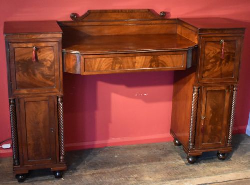 FINE SMALL REGENCY MAHOGANY PEDESTAL SIDEBOARD - ADDITIONAL PHOTO 7