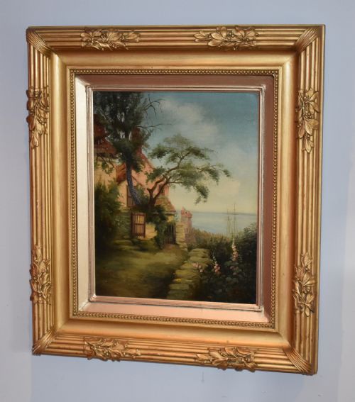 oil painting by mabel trood of coastal scene - CATEGORY: ANTIQUE ART - DATED EDWARDIAN