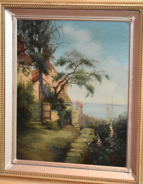 OIL PAINTING BY MABEL TROOD OF COASTAL SCENE - ADDITIONAL PHOTO 2