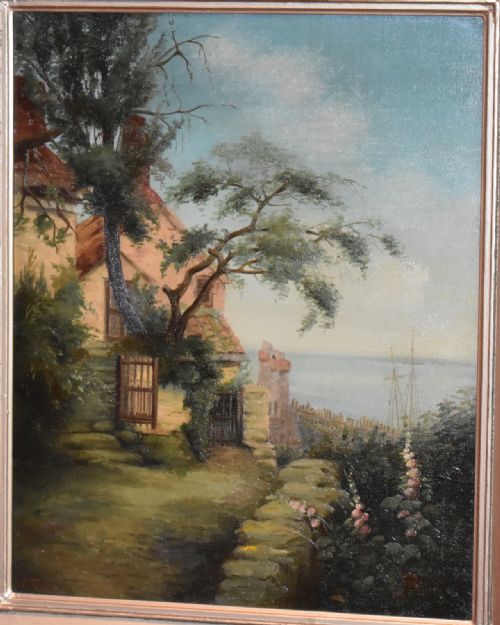 OIL PAINTING BY MABEL TROOD OF COASTAL SCENE - ADDITIONAL PHOTO 3
