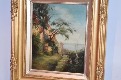 OIL PAINTING BY MABEL TROOD OF COASTAL SCENE - ADDITIONAL PHOTO 4