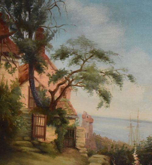 OIL PAINTING BY MABEL TROOD OF COASTAL SCENE - ADDITIONAL PHOTO 5