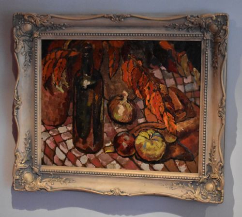 postimpressionist still life oil painting by john m green - CATEGORY: ANTIQUE ART - DATED 1950