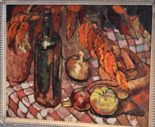POSTIMPRESSIONIST STILL LIFE OIL PAINTING BY JOHN M GREEN - ADDITIONAL PHOTO 3
