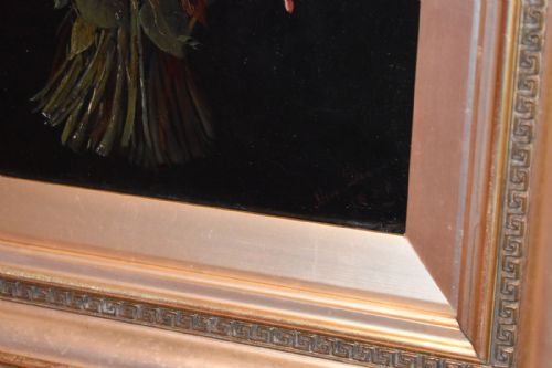VICTORIAN STILL LIFE OIL PAINTING OF FLOWERS - ADDITIONAL PHOTO 6