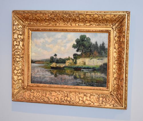 fine french impressionist oil painting - CATEGORY: ANTIQUE ART - DATED 1900