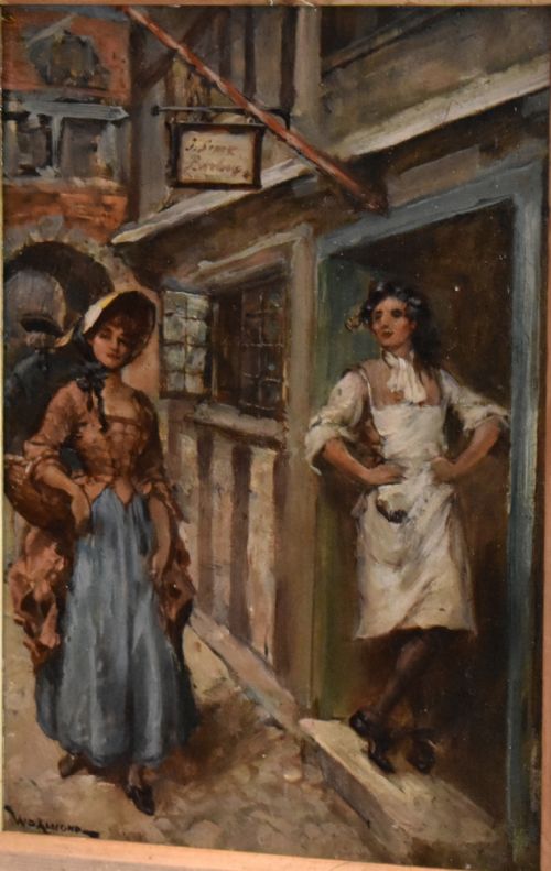 'THE BARBER'S ADMIRATION' OIL PAINTING BY WILLIAM DOUGLAS ALMOND - ADDITIONAL PHOTO 3