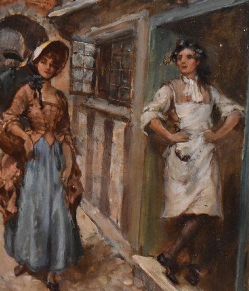 'THE BARBER'S ADMIRATION' OIL PAINTING BY WILLIAM DOUGLAS ALMOND - ADDITIONAL PHOTO 5