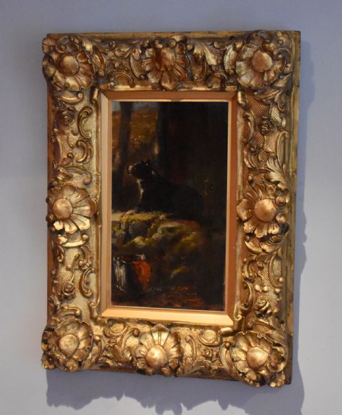 english school oil painting of a dog - CATEGORY: ANTIQUE ART - DATED VICTORIAN
