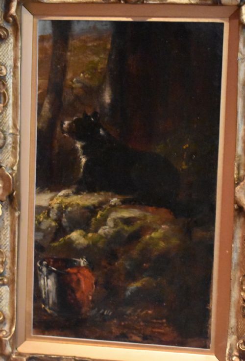 ENGLISH SCHOOL OIL PAINTING OF A DOG - ADDITIONAL PHOTO 3