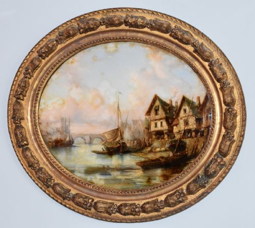 FINE PAIR OF OIL PAINTINGS ON GLASS - ADDITIONAL PHOTO 3