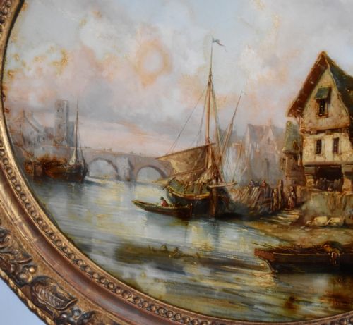 FINE PAIR OF OIL PAINTINGS ON GLASS - ADDITIONAL PHOTO 10