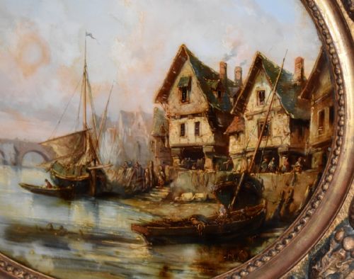 FINE PAIR OF OIL PAINTINGS ON GLASS - ADDITIONAL PHOTO 11