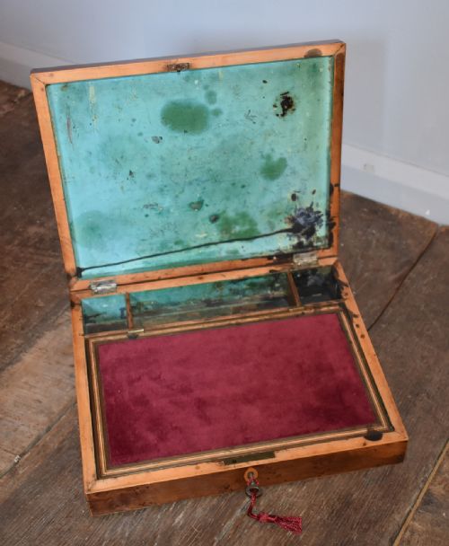 GEORGIAN BUR YEW AND PARQUETRY WRITING BOX OR SLOPE - ADDITIONAL PHOTO 6