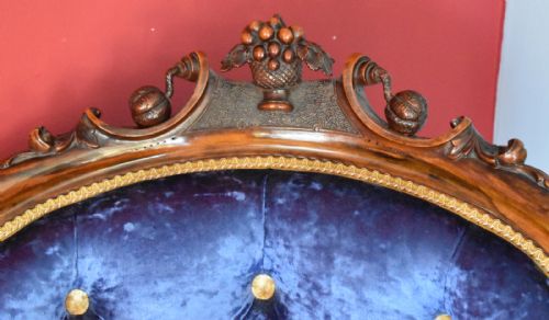 SUPERB VICTORIAN CARVED WALNUT ARMCHAIR - ADDITIONAL PHOTO 4