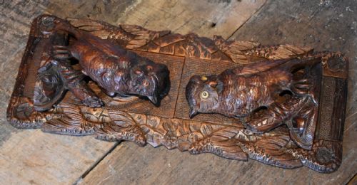 black forest carved owl book slide - CATEGORY: ANTIQUE MISCELLANEOUS - DATED 1900