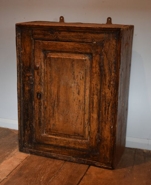 georgian painted pine wall cupboard - CATEGORY: ANTIQUE CUPBOARDS - DATED GEORGIAN