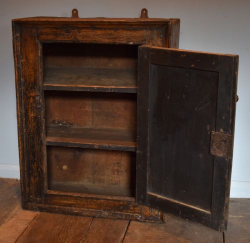GEORGIAN PAINTED PINE WALL CUPBOARD - ADDITIONAL PHOTO 7