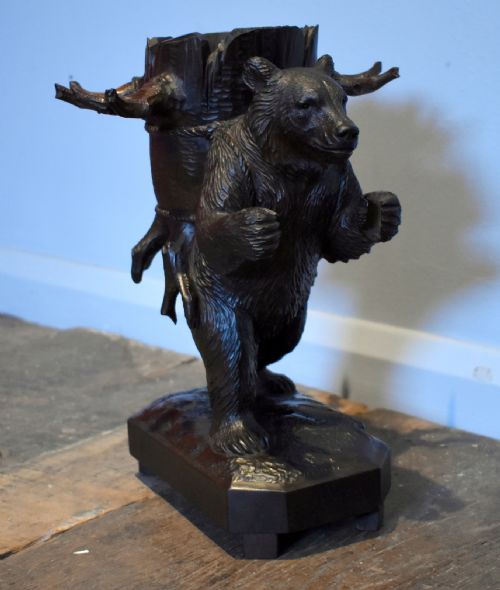 BLACK FOREST CARVED BEAR DECANTER STAND - ADDITIONAL PHOTO 4