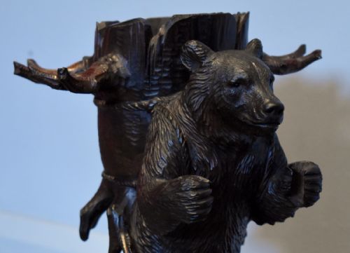 BLACK FOREST CARVED BEAR DECANTER STAND - ADDITIONAL PHOTO 5