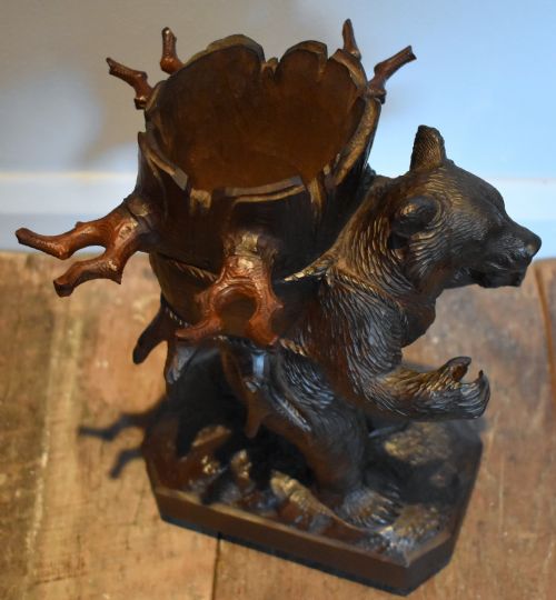 BLACK FOREST CARVED BEAR DECANTER STAND - ADDITIONAL PHOTO 6
