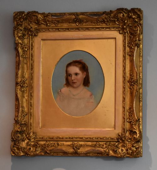 superb victorian portrait oil painting of a young girl - CATEGORY: ANTIQUE ART - DATED 1890