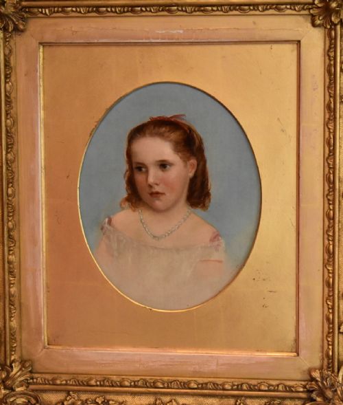 SUPERB VICTORIAN PORTRAIT OIL PAINTING OF A YOUNG GIRL - ADDITIONAL PHOTO 2