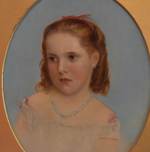 SUPERB VICTORIAN PORTRAIT OIL PAINTING OF A YOUNG GIRL - ADDITIONAL PHOTO 4