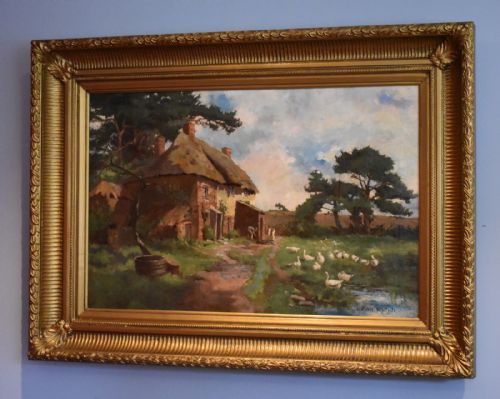 oil painting by robert hilton - CATEGORY: ANTIQUE ART - DATED 1880