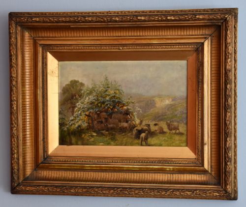OIL PAINTING OF SHEEP IN ARUNDEL PARK BY SIDNEY PIKE - ADDITIONAL PHOTO 1