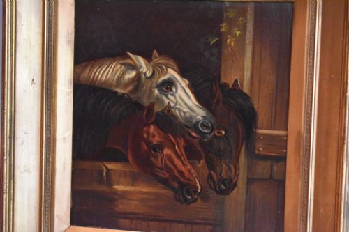 FINE VICTORIAN OIL PAINTING OF HORSES AFTER JOHN FREDERICK HERRING - ADDITIONAL PHOTO 3