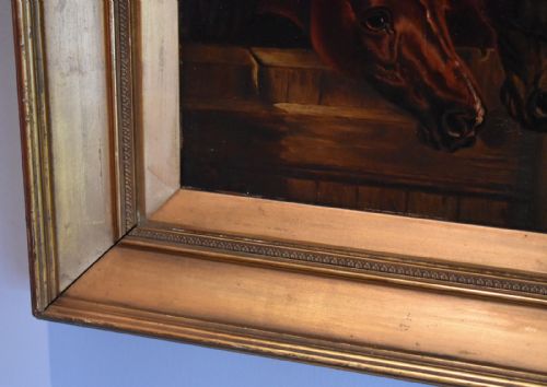 FINE VICTORIAN OIL PAINTING OF HORSES AFTER JOHN FREDERICK HERRING - ADDITIONAL PHOTO 6