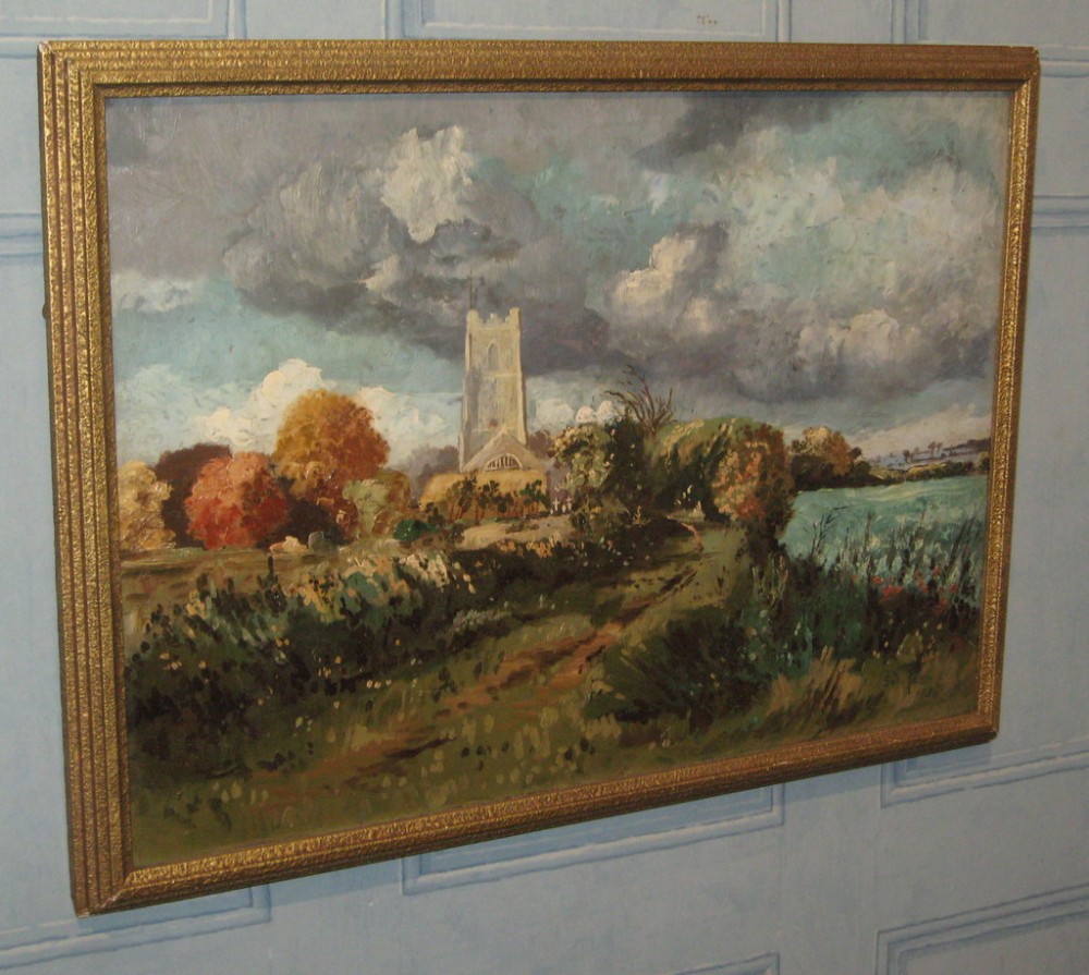 Oil Painting of Corton, Suffolk by William Sid Reed