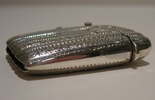 fig 1. Unusual Antique English Sterling Silver Vesta - Cigar Case Form