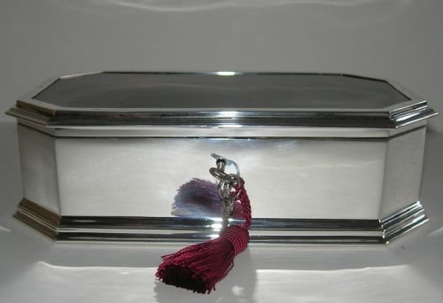 fig 2. Amazing Rare Large English Sterling and Tortoise Shell Jewelry Box