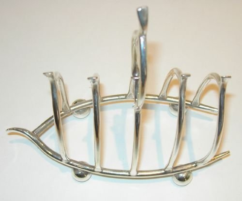 fig 1. Victorian Silver Plated Novelty Toast Rack / Letter Holder - Lucky Wishbone